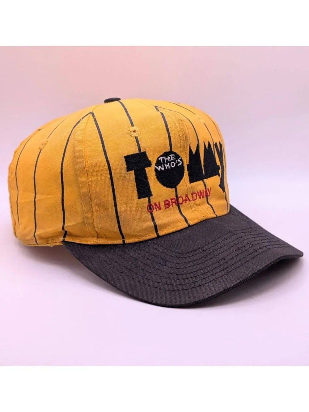 Vintage 90s The Who’s Tommy On Broadway Snapback Hat Pinstripe Rock Music Retro